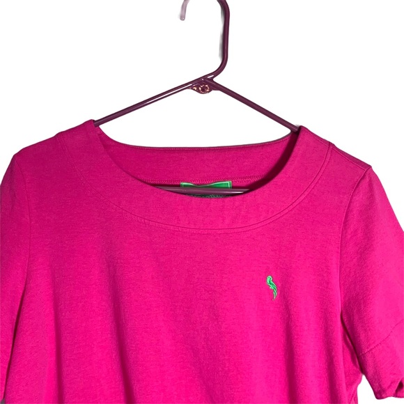 Pappagallo • Solid Pink Scallop Sleeve T-Shirt L - Picture 4 of 15